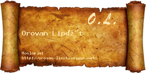 Orovan Lipót névjegykártya